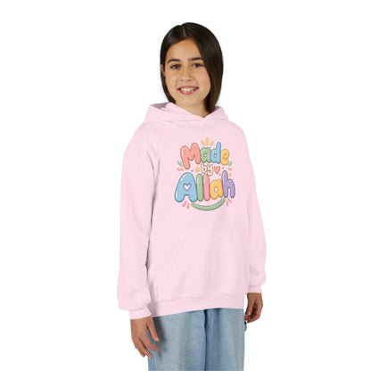 Youth Hoodie — "Made by Allah" Pastel Kids Islamic Pullover