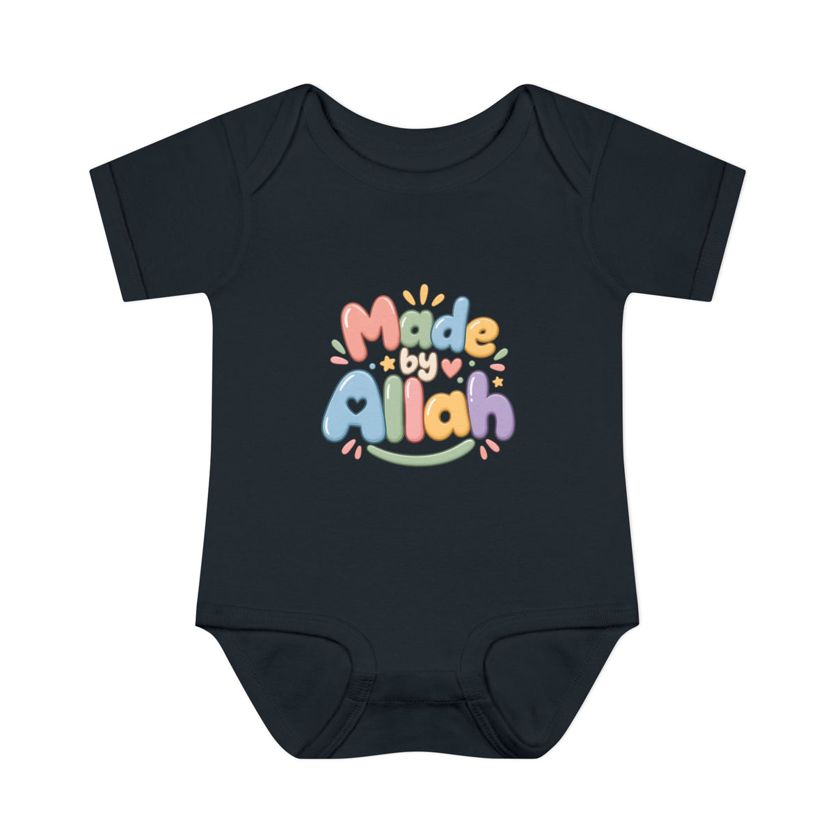 Made by Allah Baby Bodysuit — Pastel Islamic Newborn Onesie