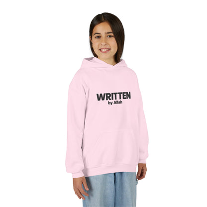 Youth Hoodie — "WRITTEN by Allah" Minimal Islamic Faith Pullover