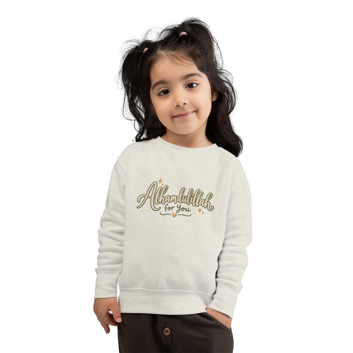 Toddler Sweatshirt — “Alhamdulillah for You” Cute Islamic Prayer Crewneck