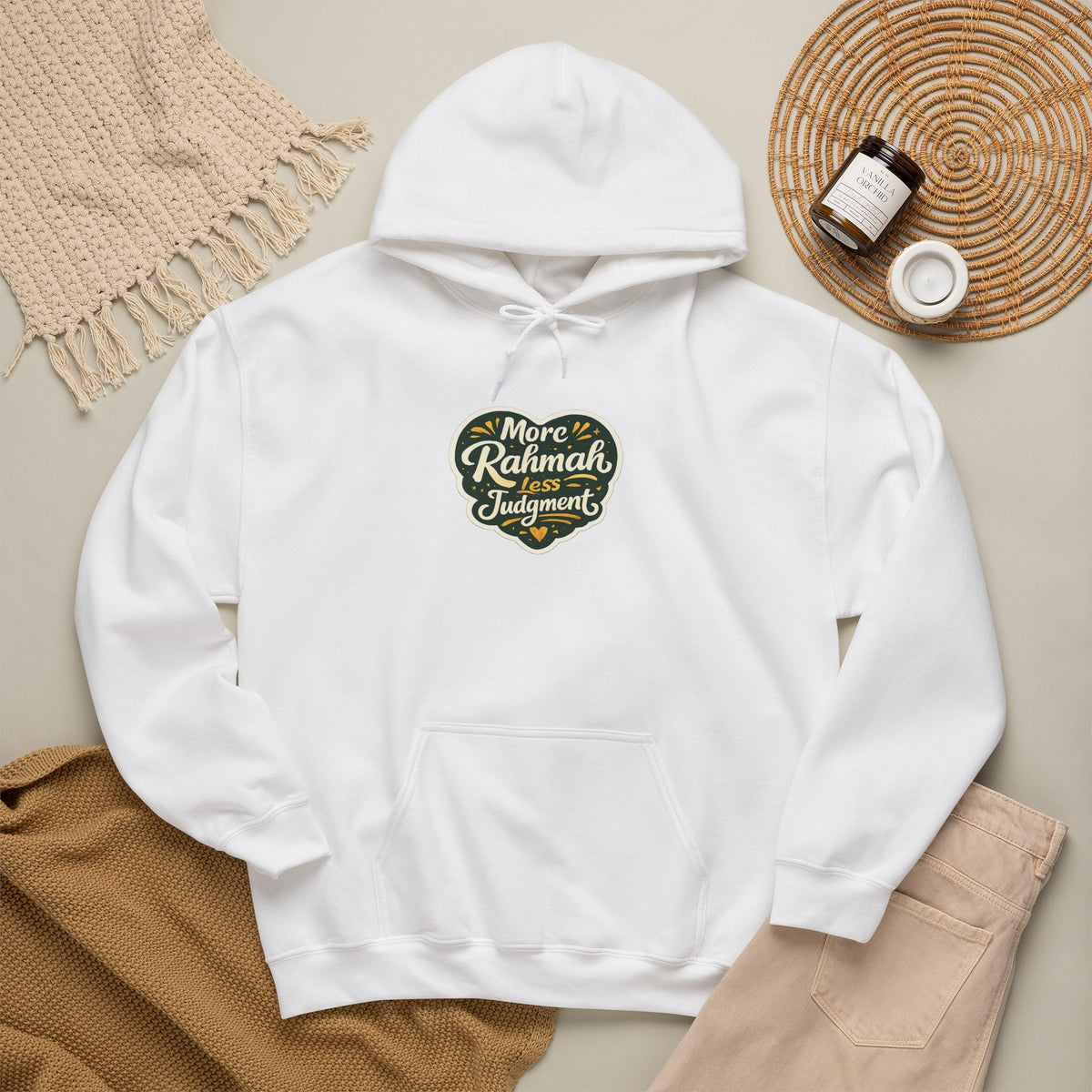 Hoodie — “More Rahmah Less Judgment” Inspirational Islamic Comfort Hoodie