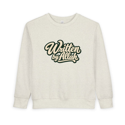 Toddler Sweatshirt - "Written by Allah" Cute Islamic Kids Crewneck, Nursery Gift for Muslim Toddlers