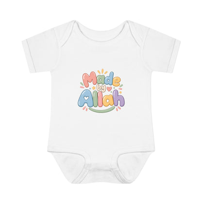 Made by Allah Baby Bodysuit — Pastel Islamic Newborn Onesie