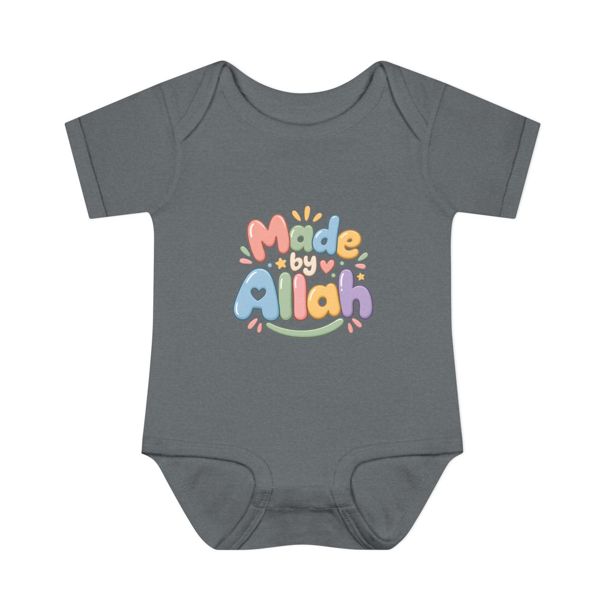 Made by Allah Baby Bodysuit — Pastel Islamic Newborn Onesie