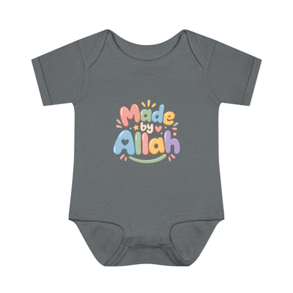 Made by Allah Baby Bodysuit — Pastel Islamic Newborn Onesie