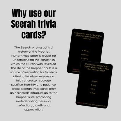 Islamic Trivia - The Seerah Of The Prophet Trivia Cards