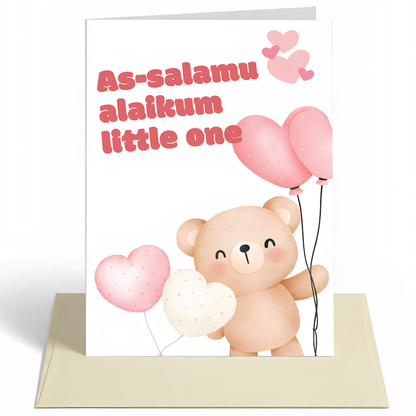 Islamic Baby Girl Greeting Card | Newborn Du’a Card