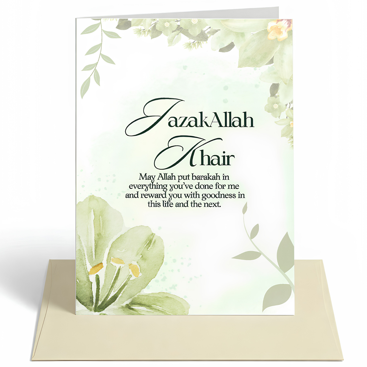 JazakAllah Khair Islamic Thank You Greeting Card | Thank You Cards | Appreciation Cards