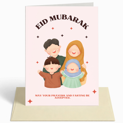 Eid Mubarak Greeting Card (May Your Prayers & Fasting Be Accepted)