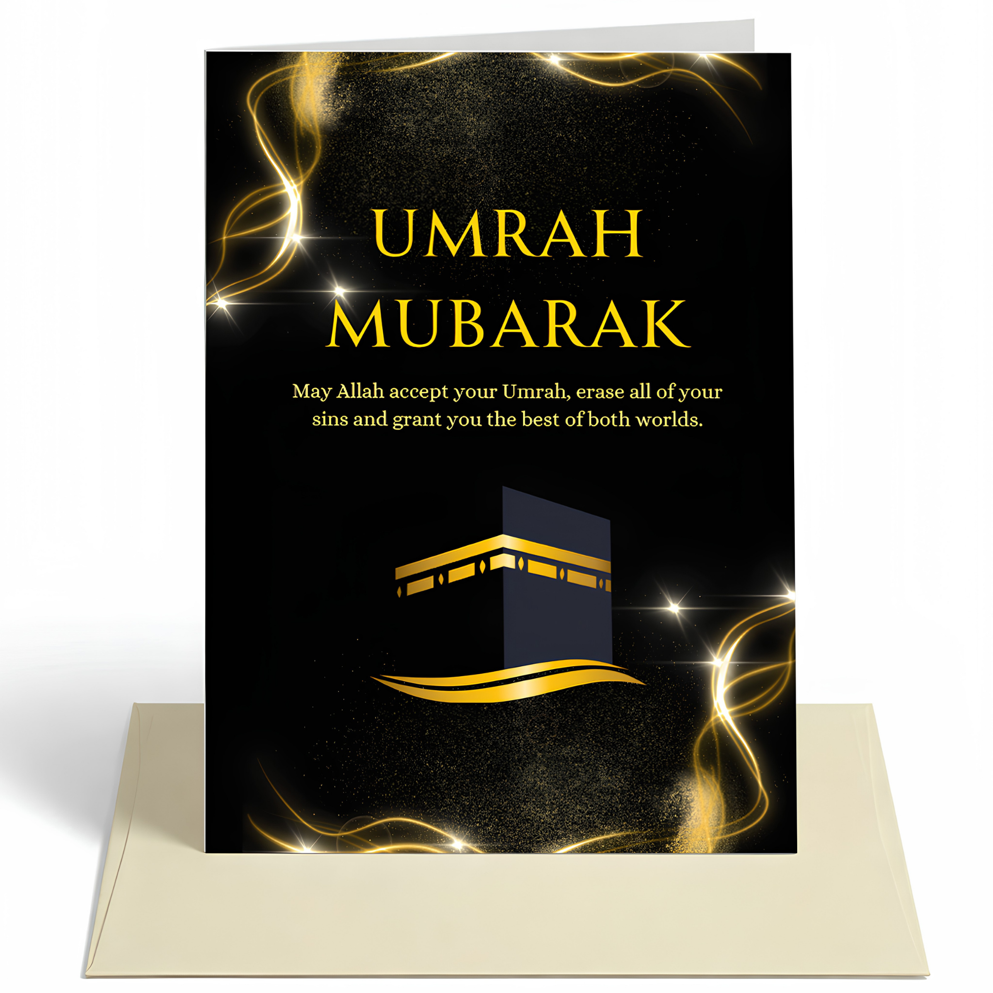 Umrah Mubarak Islamic Greeting Card | Islamic Umrah Greeting Card with Du’a