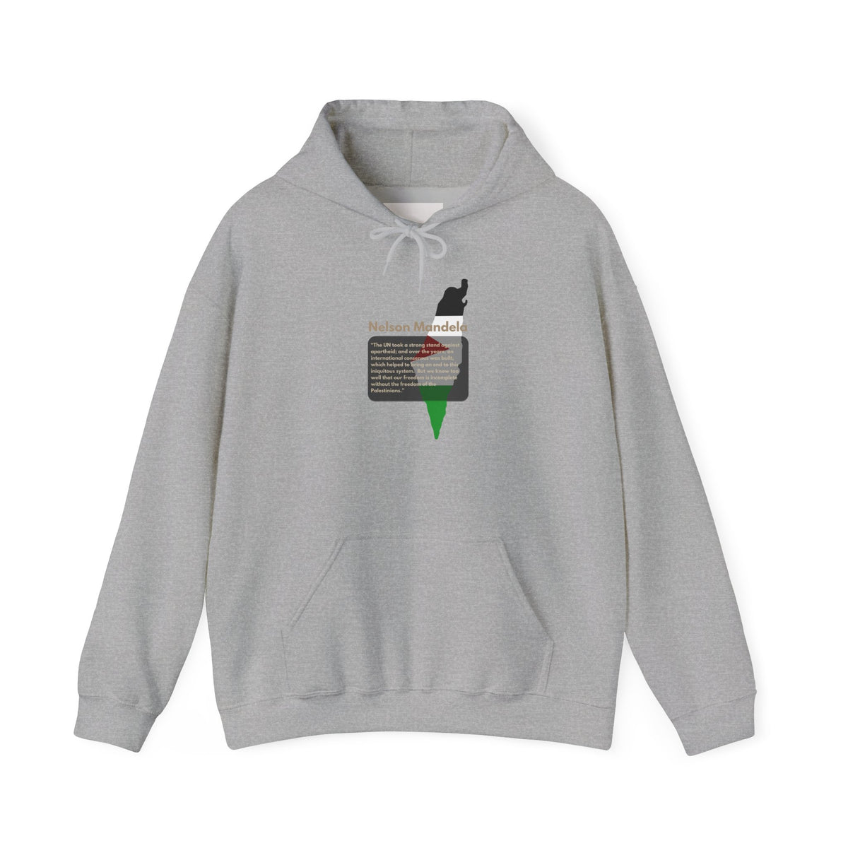 Hoodie - Nelson Mandela Quote & Palestine Flag Graphic