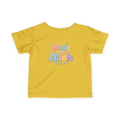Infant Tee — "Made by Allah" Pastel Baby Shirt