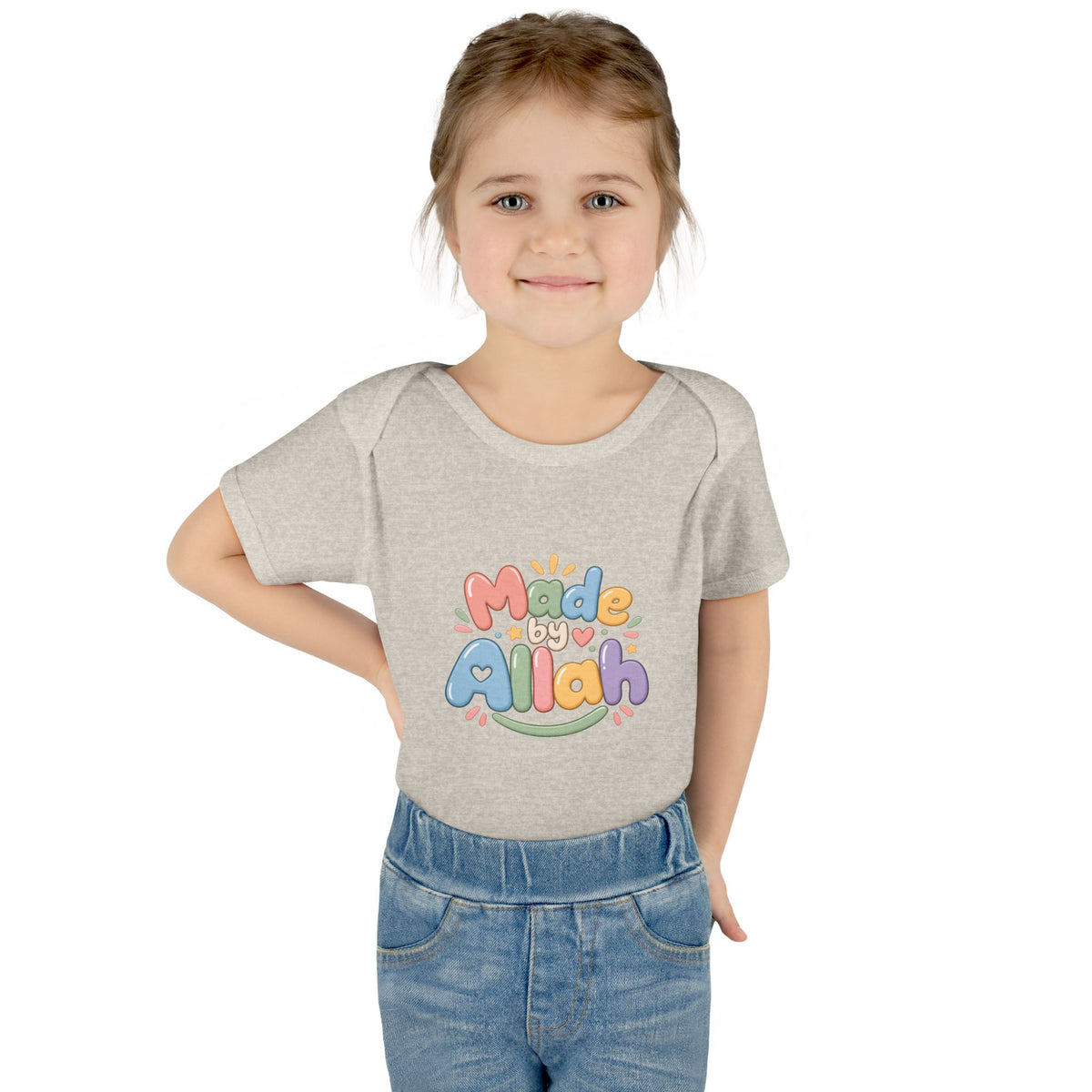 Made by Allah Baby Bodysuit — Pastel Islamic Newborn Onesie