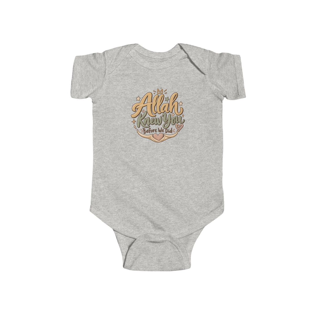 Infant Bodysuit – "Allah Knew You Before We Met" Floral Muslim Baby Onesie