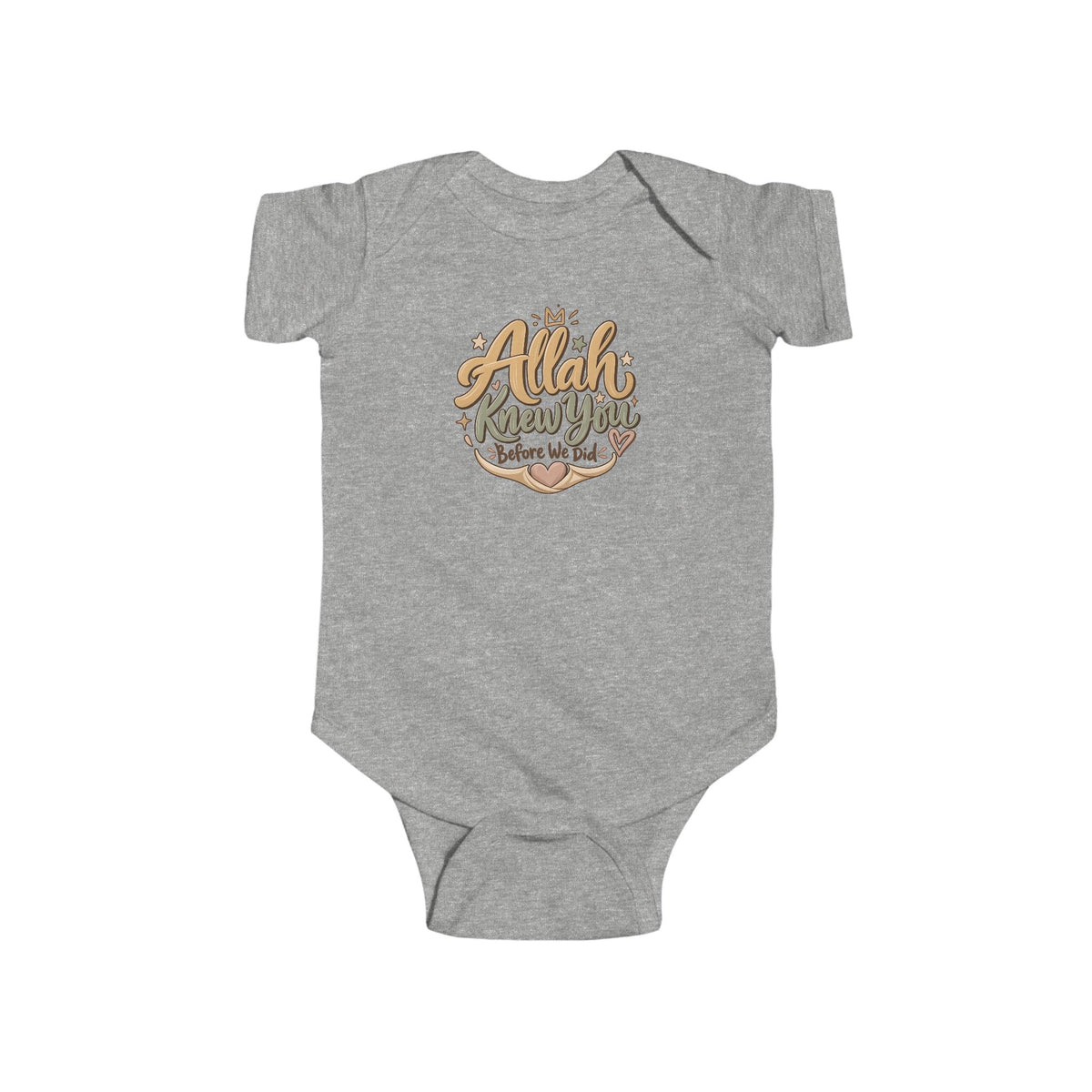 Infant Bodysuit – "Allah Knew You Before We Met" Floral Muslim Baby Onesie