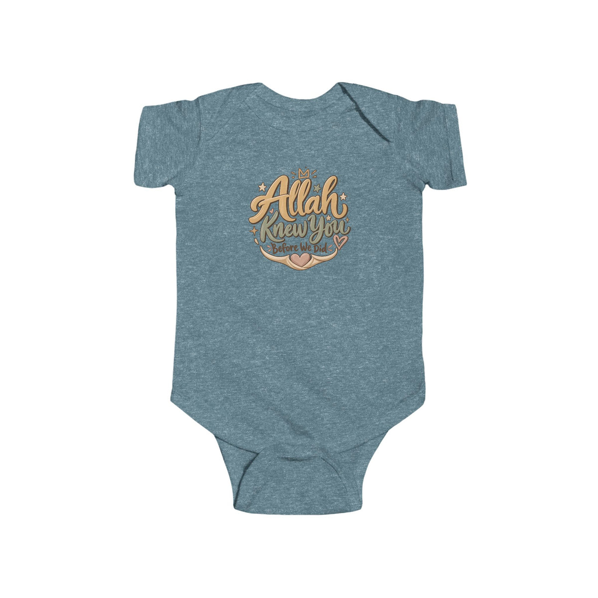 Infant Bodysuit – "Allah Knew You Before We Met" Floral Muslim Baby Onesie