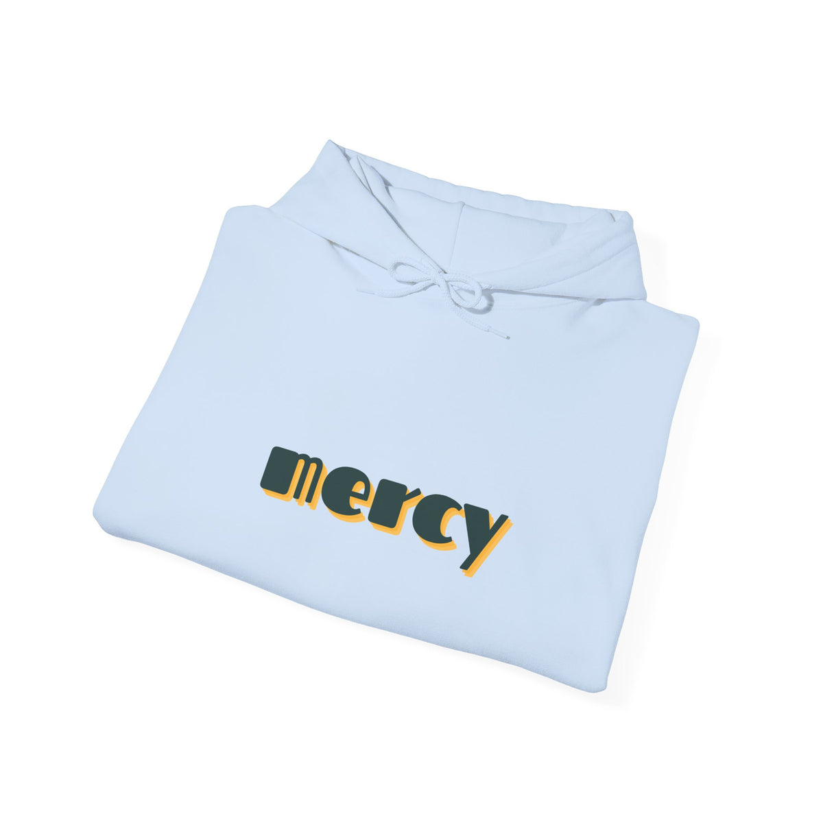 Mercy Retro Text Hoodie — Minimal Spiritual Comfort Sweatshirt