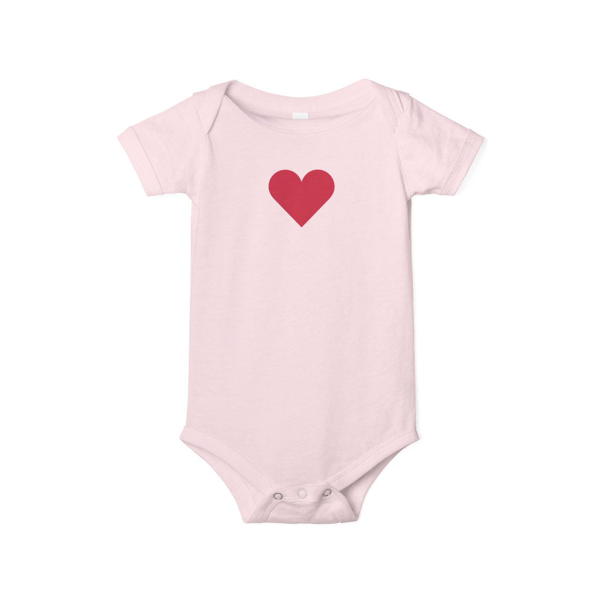 Infant One-Piece Bodysuit with Red Heart — Cute Baby Valentine or Everyday Gift