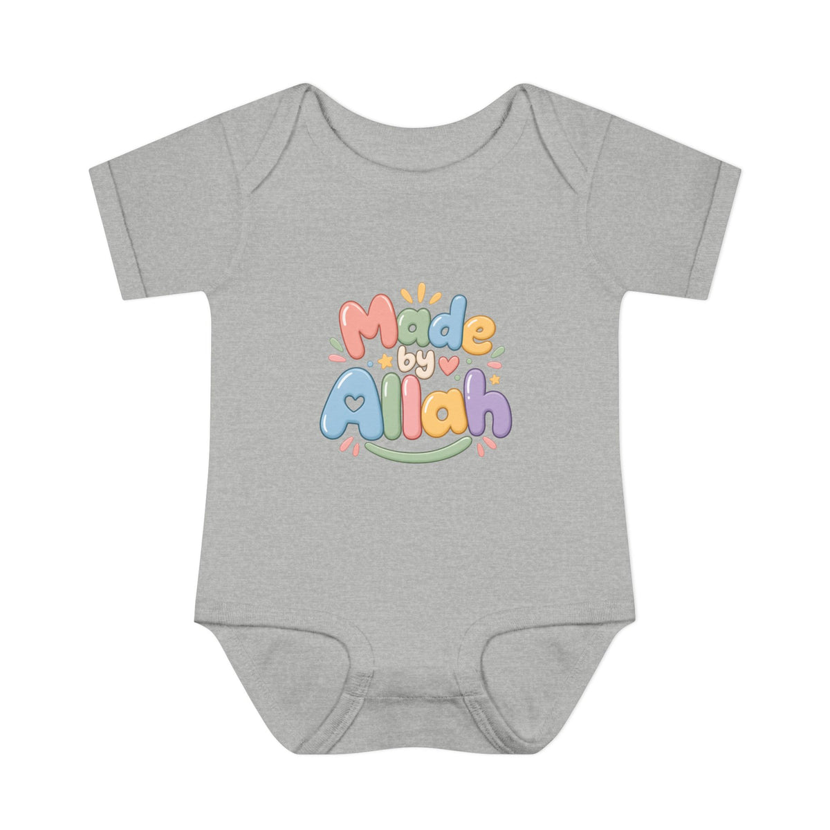Made by Allah Baby Bodysuit — Pastel Islamic Newborn Onesie