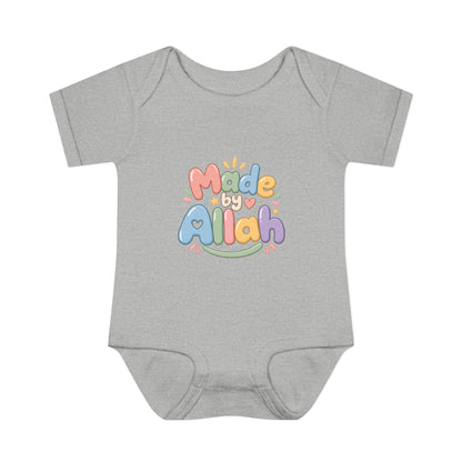 Made by Allah Baby Bodysuit — Pastel Islamic Newborn Onesie
