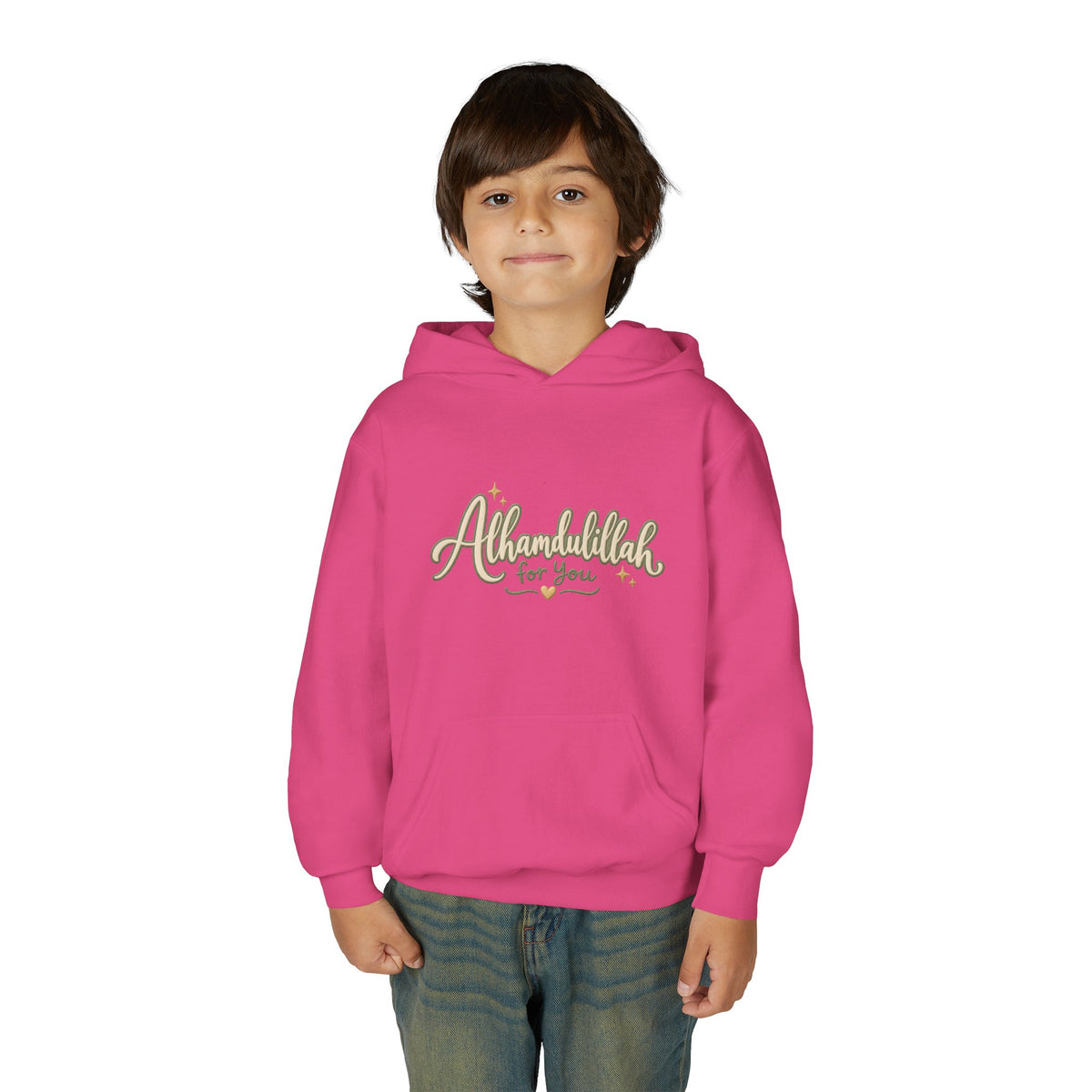 Youth Hoodie – “Alhamdulillah for You” Script Design (Islamic Gratitude Gift)