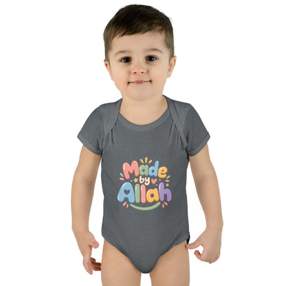 Made by Allah Baby Bodysuit — Pastel Islamic Newborn Onesie