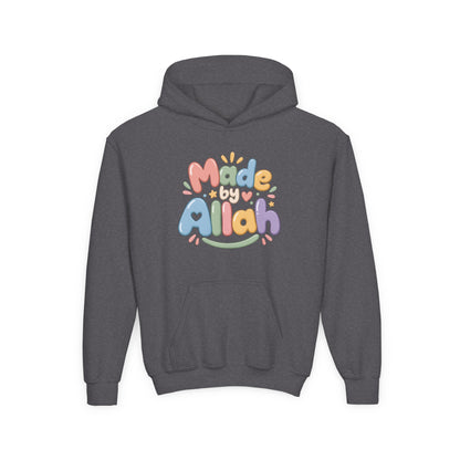 Youth Hoodie — "Made by Allah" Pastel Kids Islamic Pullover
