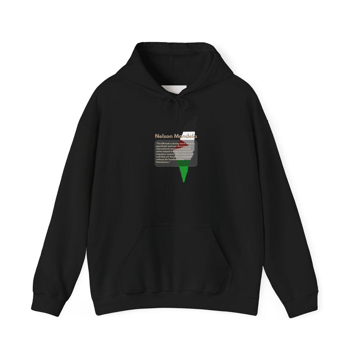 Hoodie - Nelson Mandela Quote & Palestine Flag Graphic