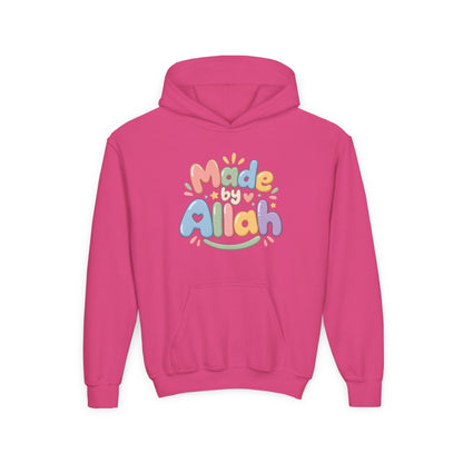 Youth Hoodie — "Made by Allah" Pastel Kids Islamic Pullover