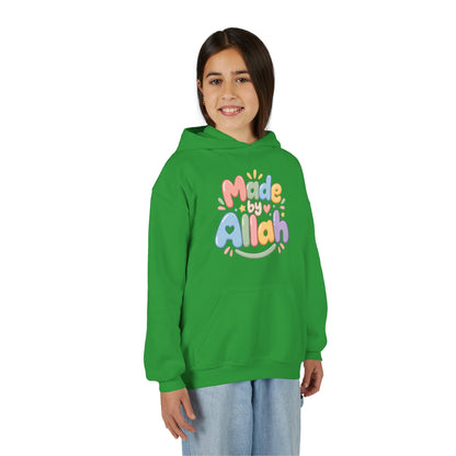 Youth Hoodie — "Made by Allah" Pastel Kids Islamic Pullover