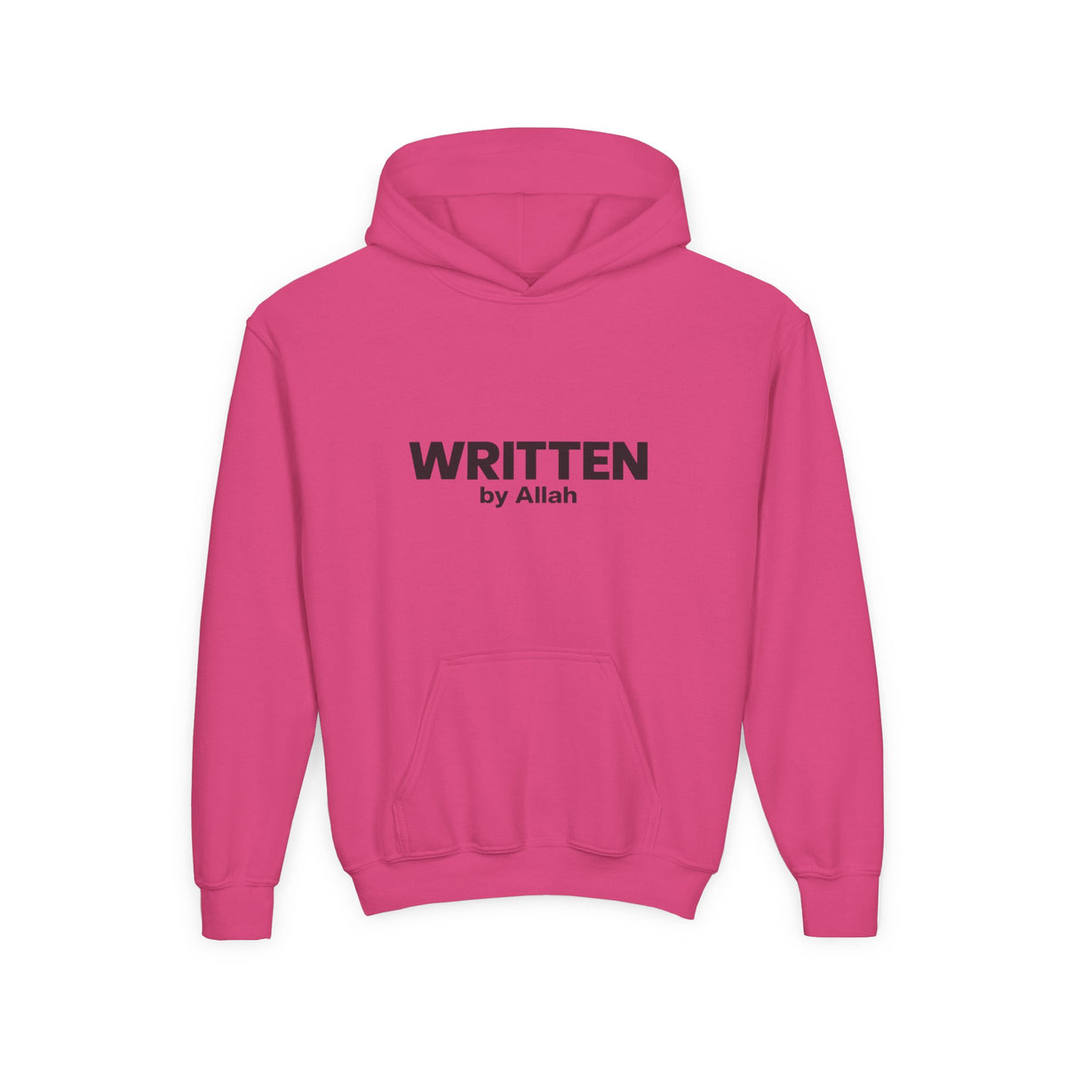 Youth Hoodie — "WRITTEN by Allah" Minimal Islamic Faith Pullover