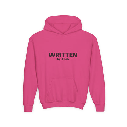 Youth Hoodie — "WRITTEN by Allah" Minimal Islamic Faith Pullover