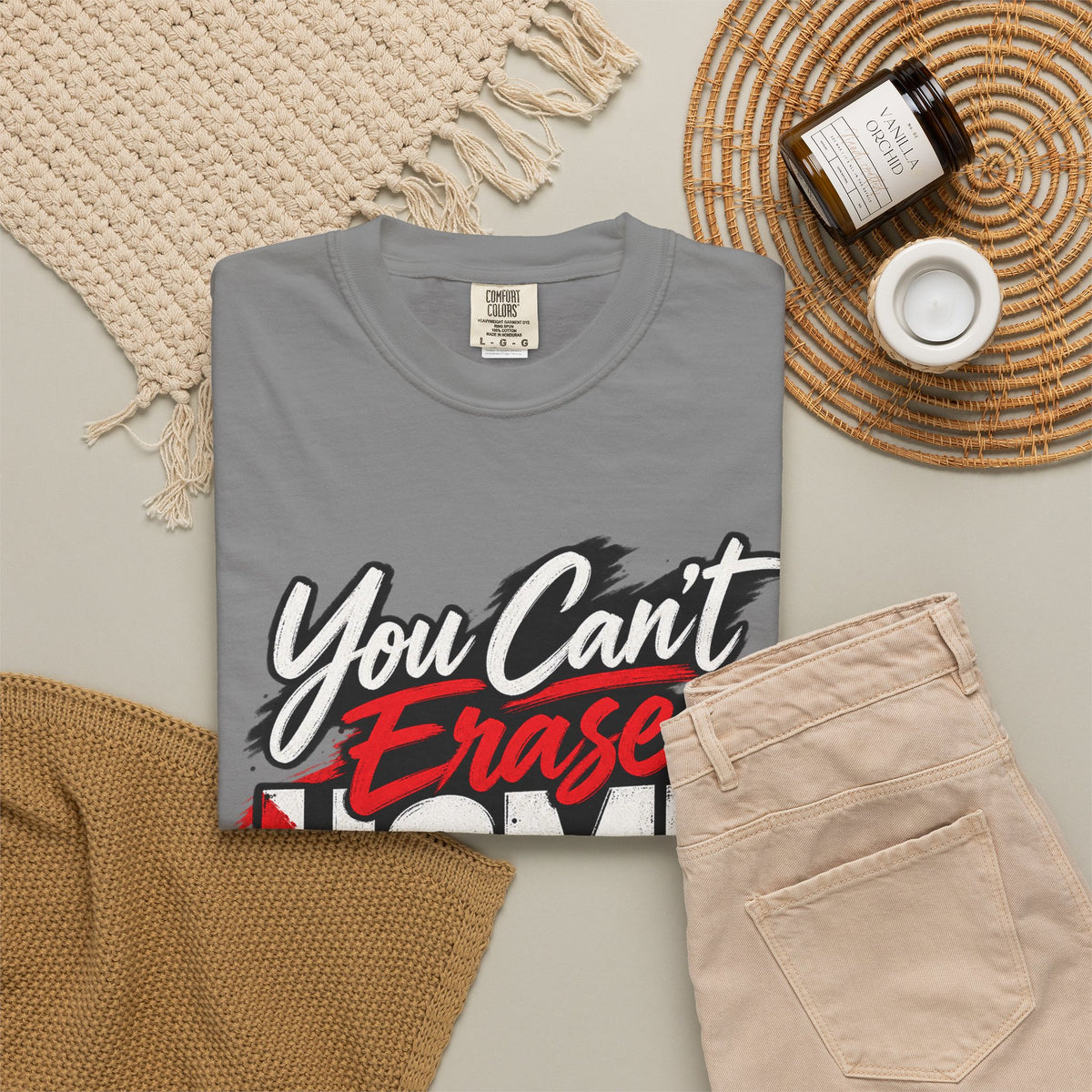 You Can't Erase Home T-Shirt — Palestine Solidarity Graphic Tee