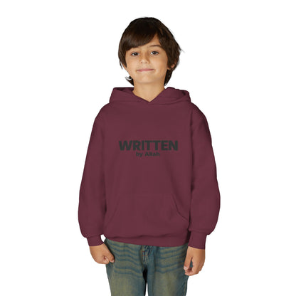 Youth Hoodie — "WRITTEN by Allah" Minimal Islamic Faith Pullover