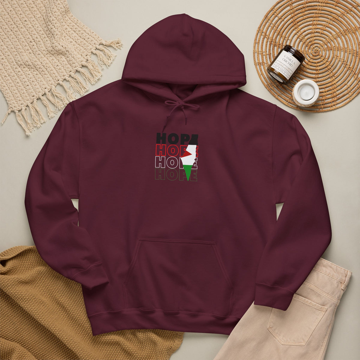 Hoodie — "HOPE" Palestinian Flag Graphic Pullover
