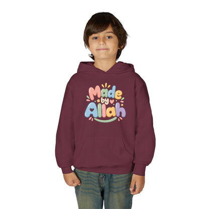 Youth Hoodie — "Made by Allah" Pastel Kids Islamic Pullover