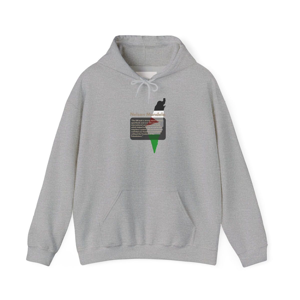 Hoodie - Nelson Mandela Quote & Palestine Flag Graphic