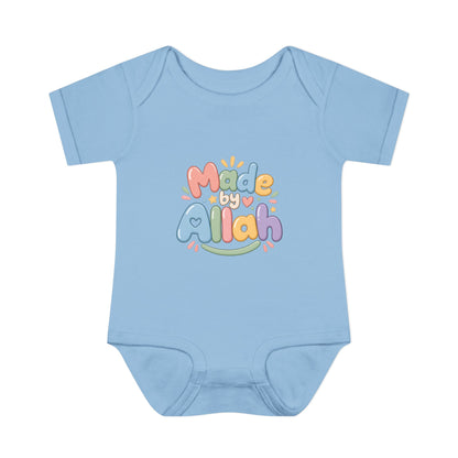 Made by Allah Baby Bodysuit — Pastel Islamic Newborn Onesie