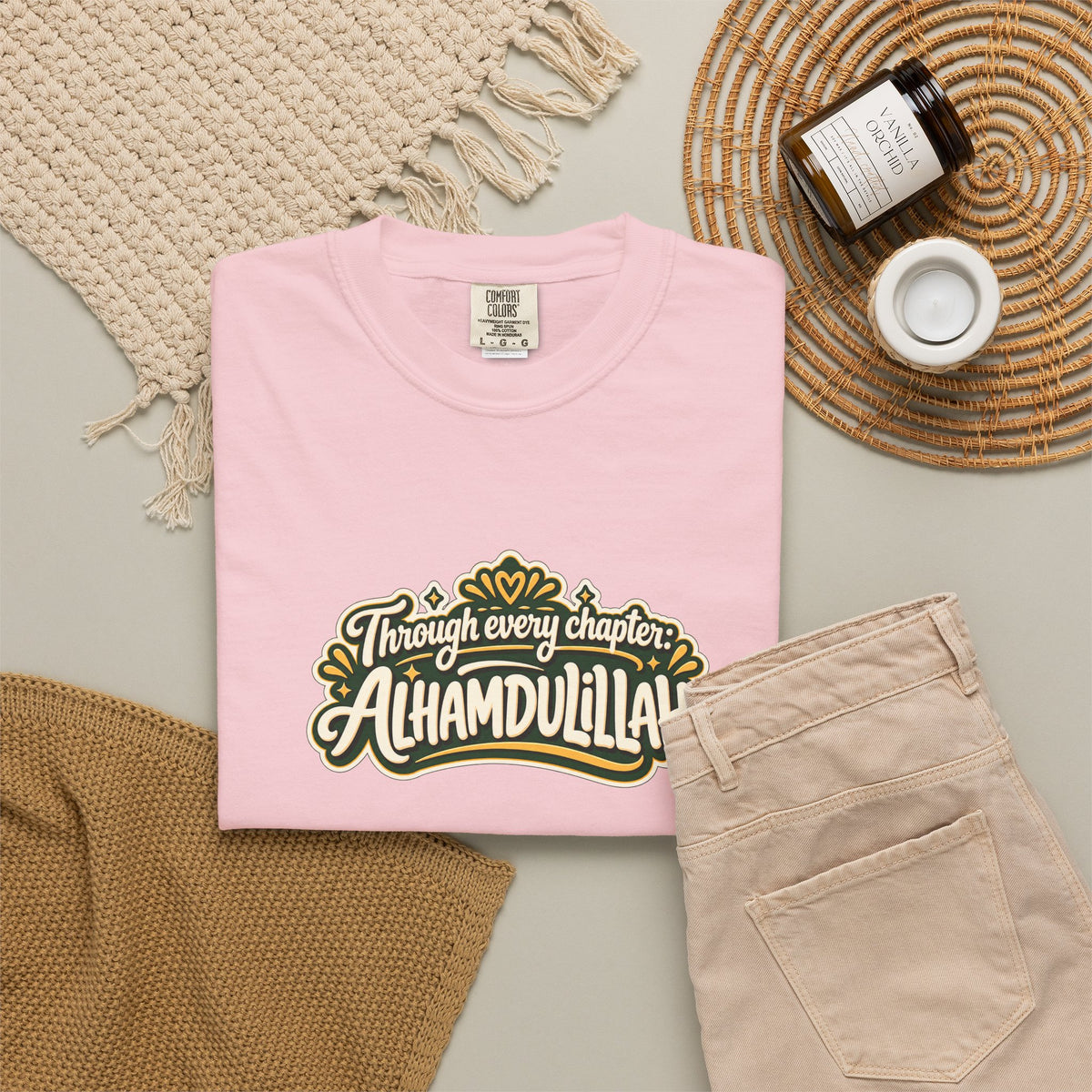Alhamdulillah Graphic T-Shirt — 'Through Every Chapter' Tee