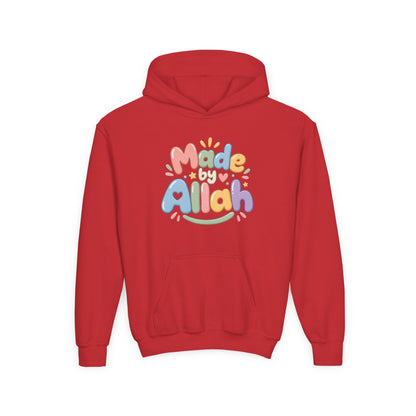 Youth Hoodie — "Made by Allah" Pastel Kids Islamic Pullover