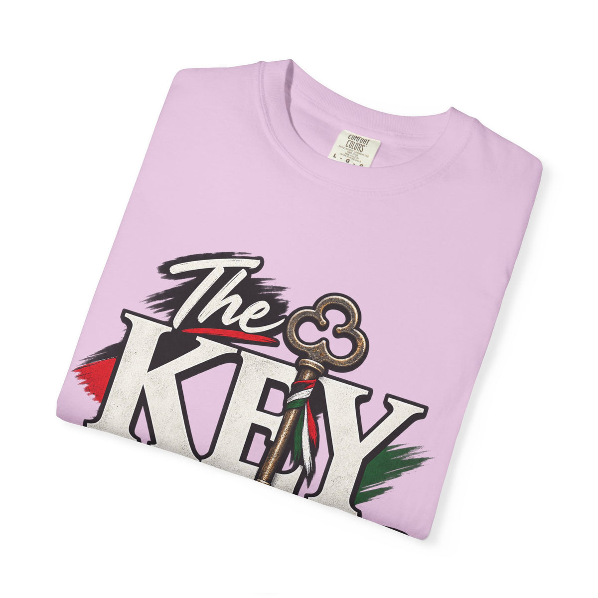 Key Still Fits T-Shirt — Vintage Key Graphic Tee with Red & Green Accents