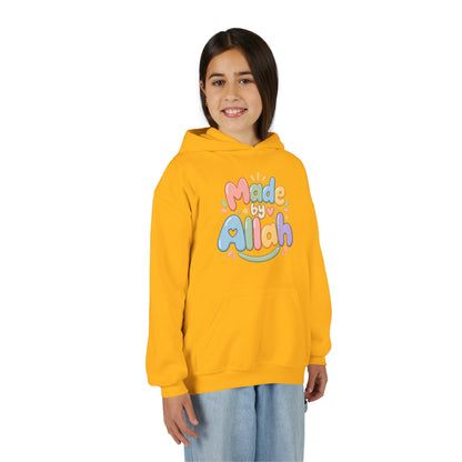 Youth Hoodie — "Made by Allah" Pastel Kids Islamic Pullover