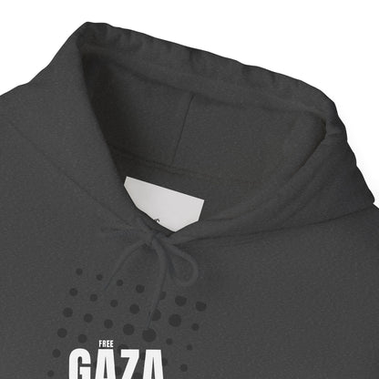 Gaza Solidarity Hoodie — Minimal Dot Grid Protest Sweatshirt