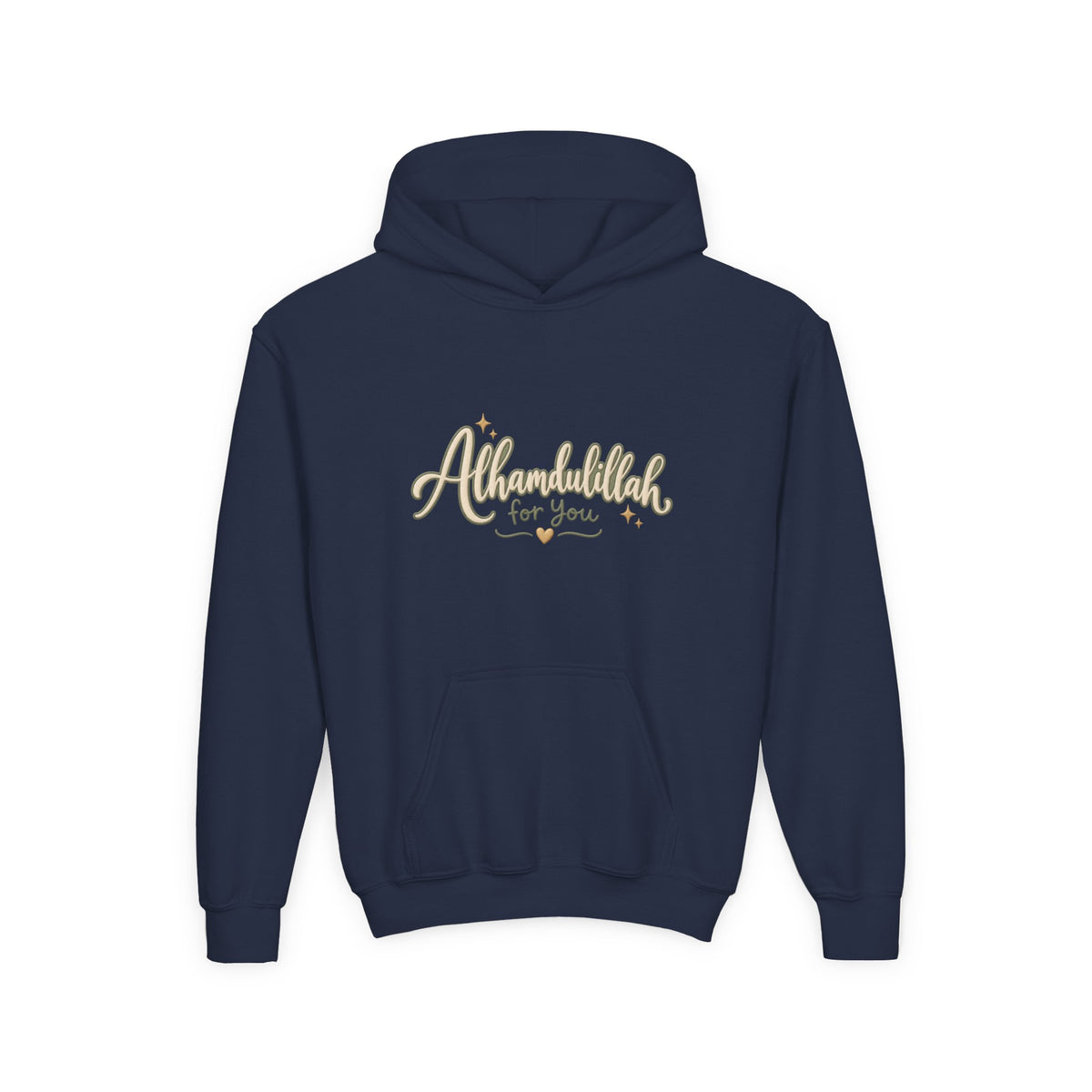 Youth Hoodie – “Alhamdulillah for You” Script Design (Islamic Gratitude Gift)