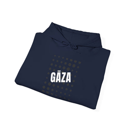 Gaza Solidarity Hoodie — Minimal Dot Grid Protest Sweatshirt