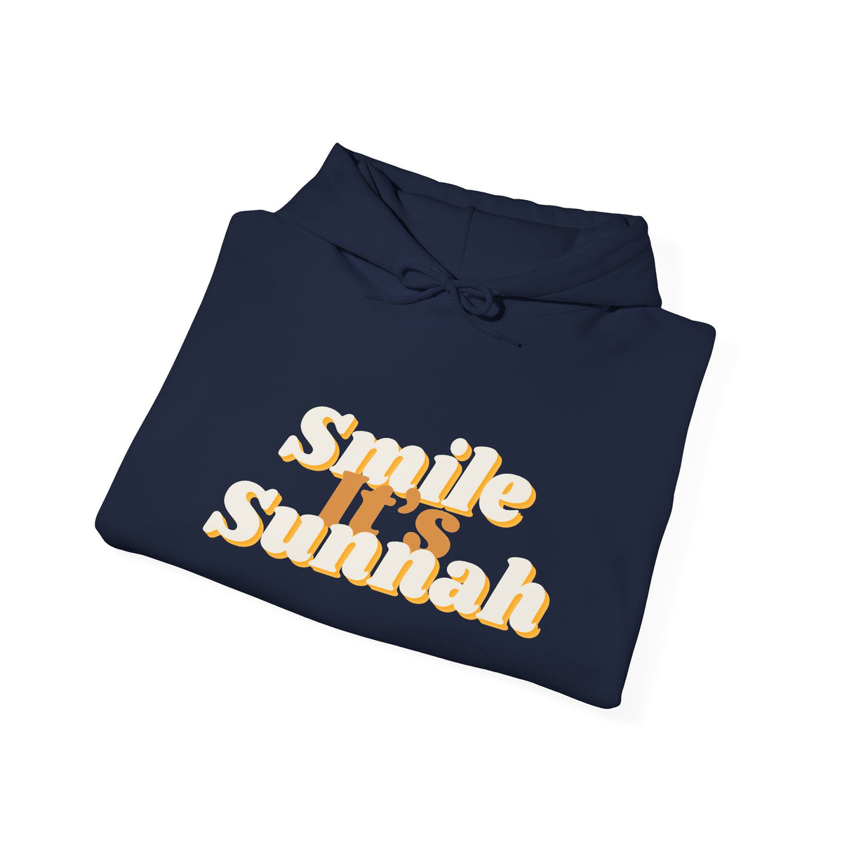 Smile It's Sunnah Hoodie — Retro Yellow Script Hoodie