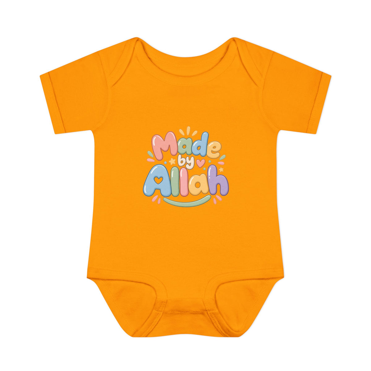 Made by Allah Baby Bodysuit — Pastel Islamic Newborn Onesie