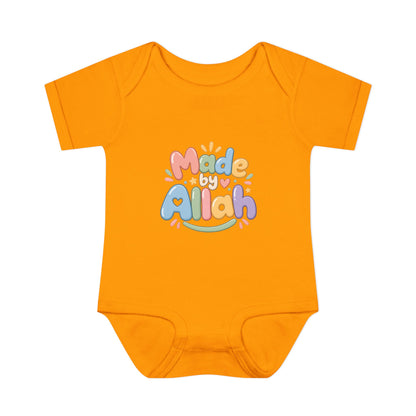 Made by Allah Baby Bodysuit — Pastel Islamic Newborn Onesie