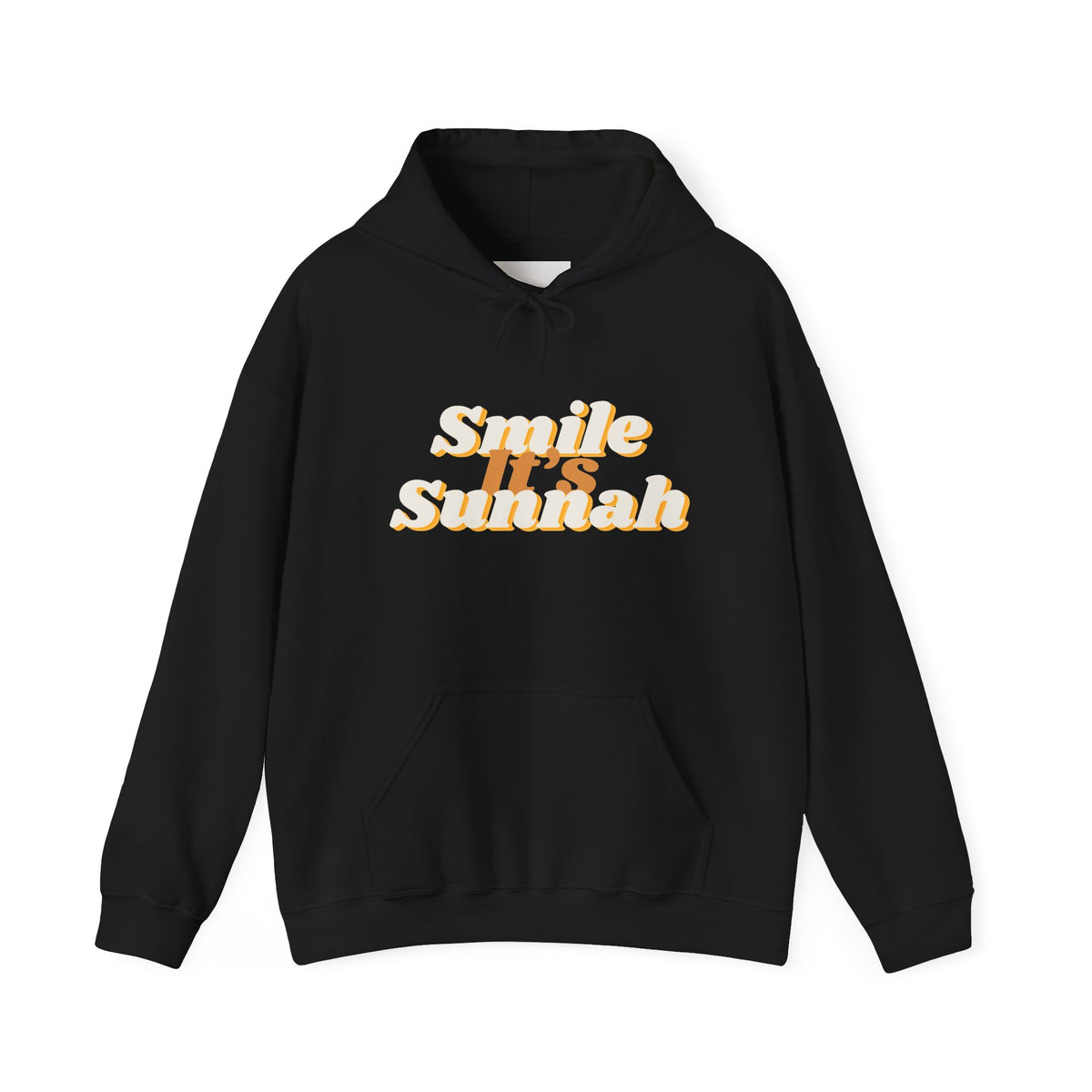 Smile It's Sunnah Hoodie — Retro Yellow Script Hoodie