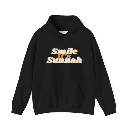 Smile It's Sunnah Hoodie — Retro Yellow Script Hoodie